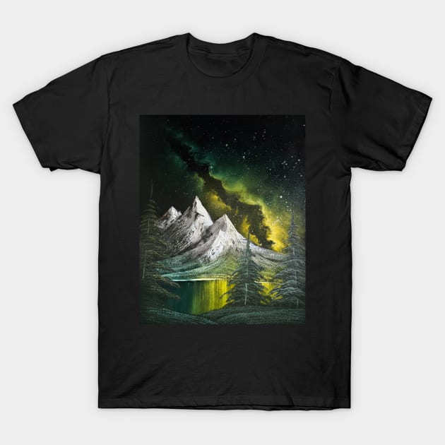 Yellow Green Milky Way T-Shirt by J&S mason